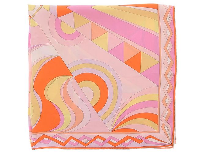 Pañuelo Emilio Pucci de seda rosa 90cm
