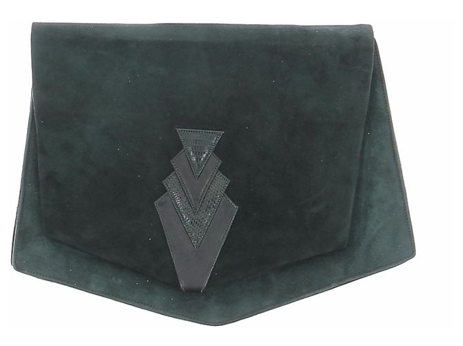 Bally Pochette en daim vert