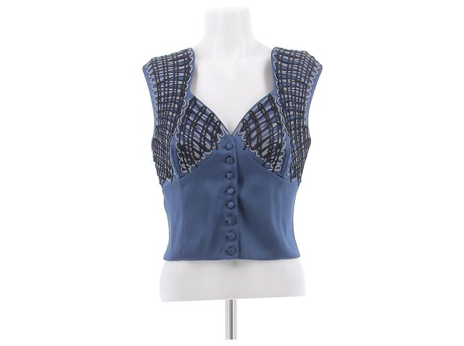 Top de seda azul La Perla