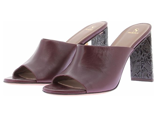 Autre Marque Mules de cuero burdeos