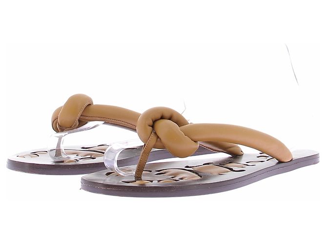 Autre Marque MAISON SKORPIOS Flip-Flops Leder Camel Kamel