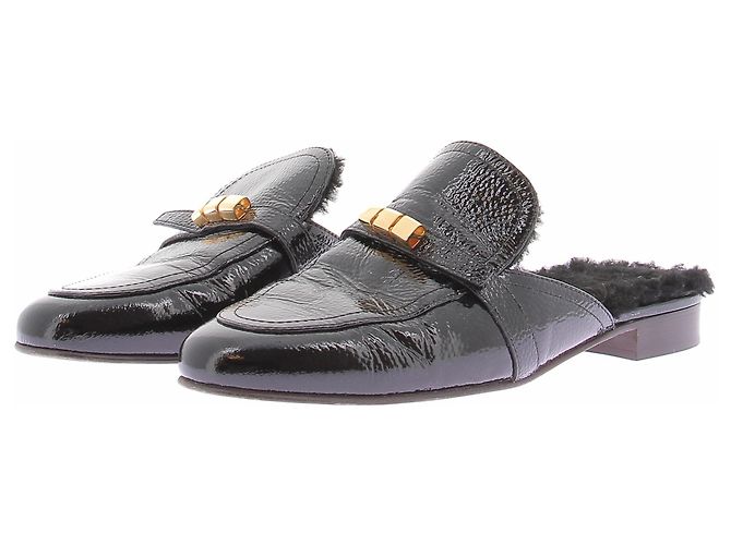 Autre Marque Mules aus schwarzem Lackleder