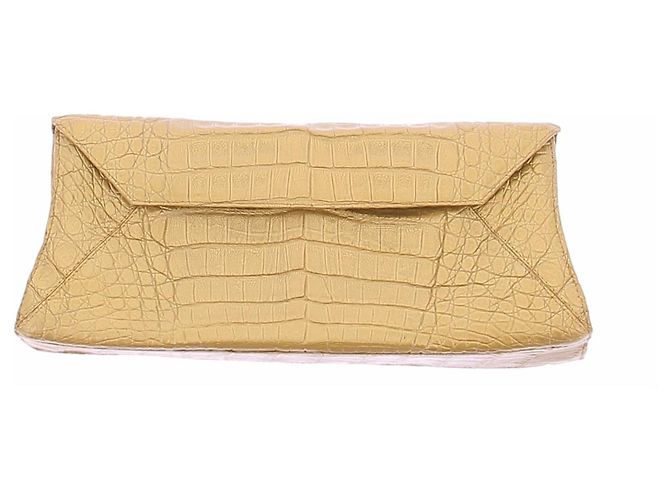 Nancy Gonzalez Pochette dorée effet croco