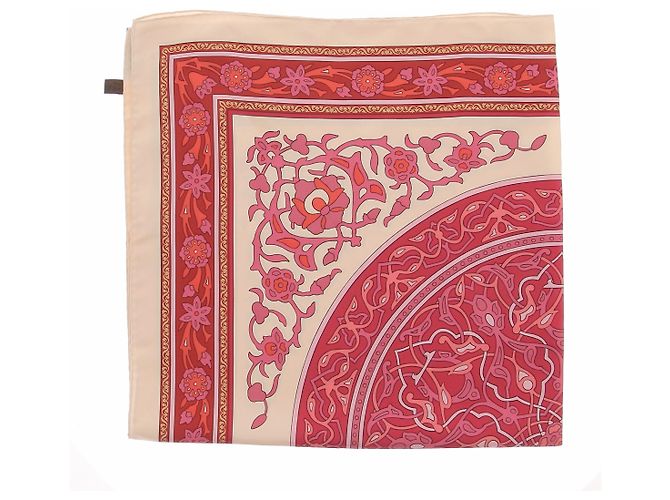 Loewe Lenço rosa e vermelho com padrão estampado
