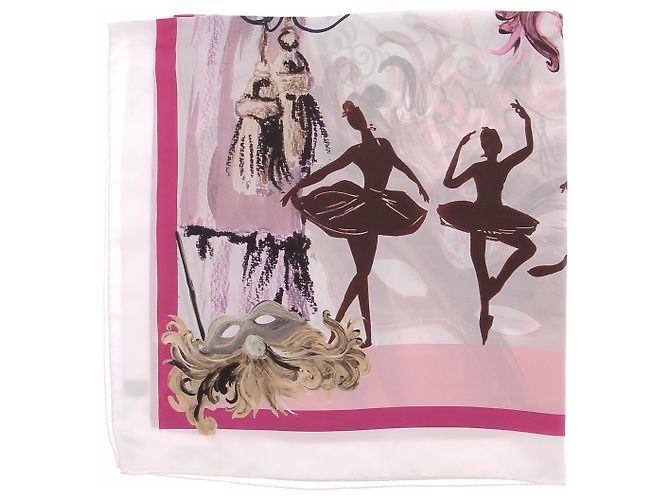 Dolce & Gabbana Lenço rosa com padrão de ballerinas