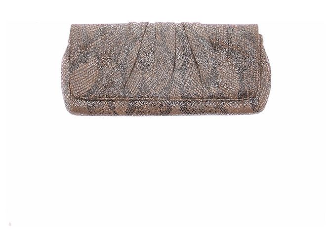 Autre Marque Pochette con stampa pitone Marrone