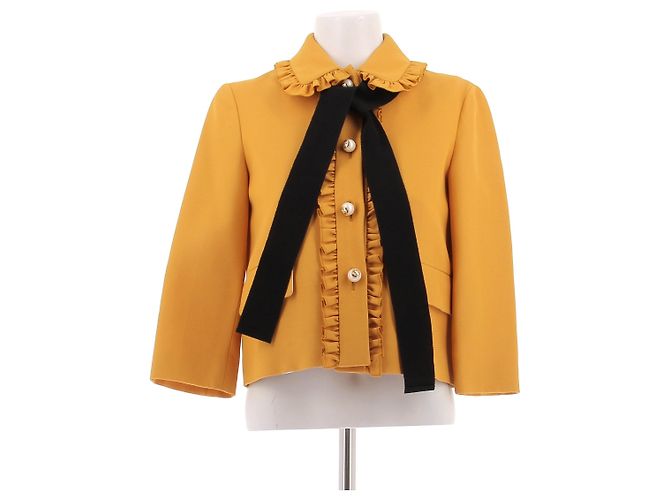 Gucci Yellow Viscose Jacket Size 40