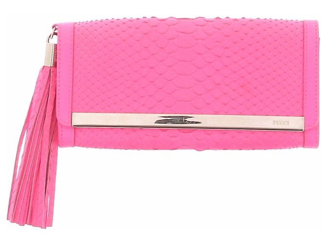 Pochette Emilio Pucci en cuir rose