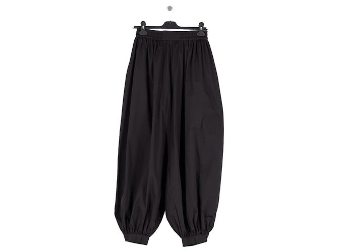 Autre Marque Pantalones anchos de algodón negros