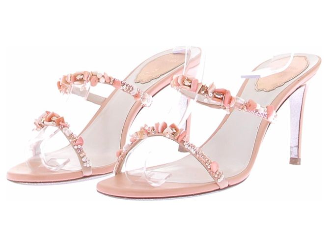 Rene Caovilla Coral Leather Sandals Pink