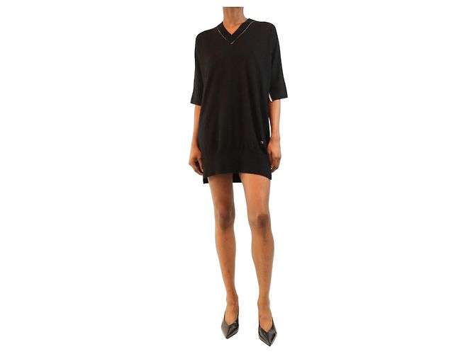 Chanel Feinstrick-Tunikakleid AW09 schwarz - size S