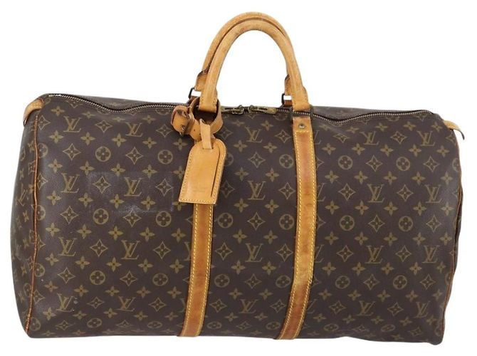 LOUIS VUITTON Monogram Keepall 55 Boston Bag M41424 LV