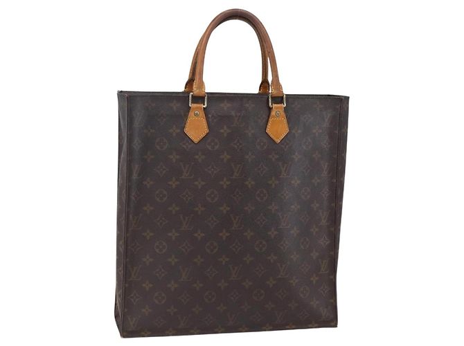 LOUIS VUITTON Monogram Sac Plat Hand Bag M51140 LV