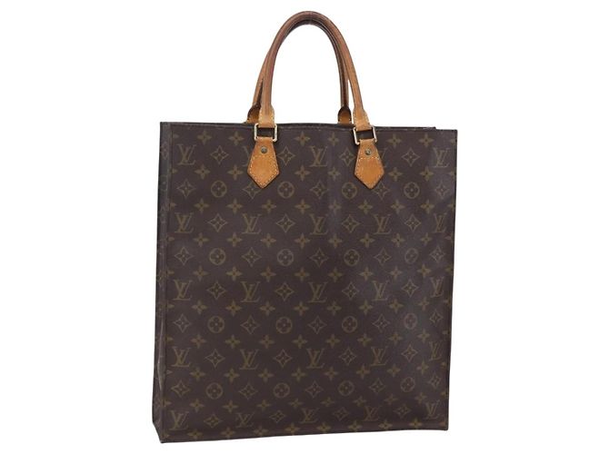 LOUIS VUITTON Monogram Sac Plat Hand Bag M51140 LV