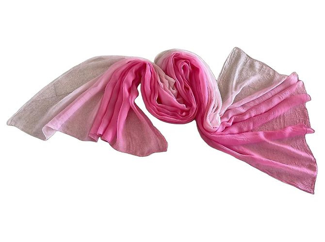 inconnue Pink Gradient Silk Voile Stole