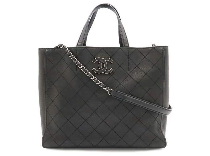 Saco Tote Chanel Matelassé Coco Mark Preto