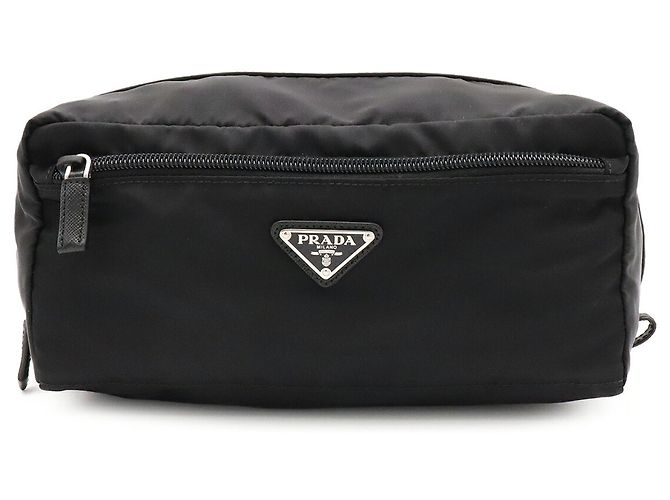 Prada Triangle Clutch Bag Black