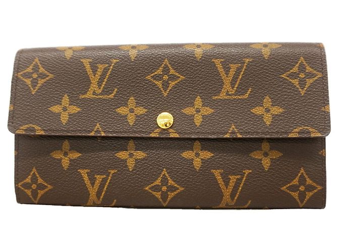Louis Vuitton Monogram Portefeuille Sarah Long Wallet Brown