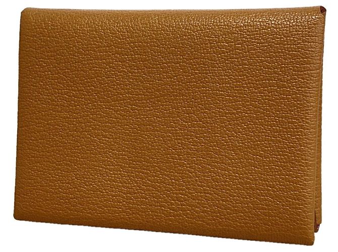 Hermès Hermes Calvi Duo Coin Case Brown