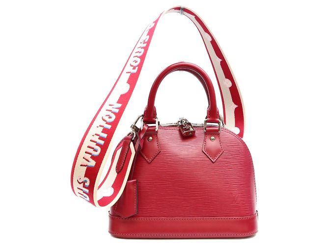 Borsa a tracolla Louis Vuitton Epi Framboise Alma BB Rosso