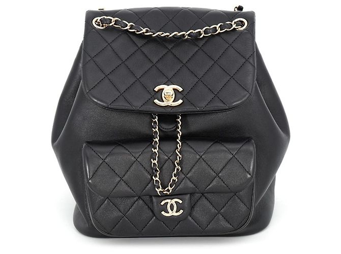 Chanel Matelassé Coco Mark Small Backpack Black