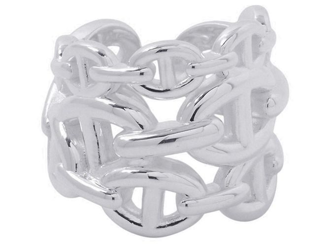 Ring Hermès Anillo banda Hermes Chaine d'Ancre Enchainee GM