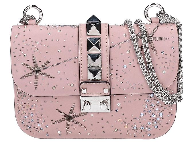 Borsa a tracolla con catena e ricami di perline Valentino