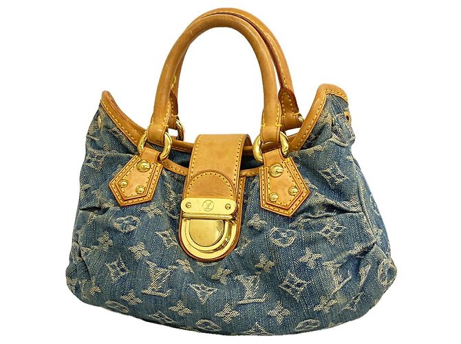 Borsa Louis Vuitton Monogram Denim Pleaty Blu