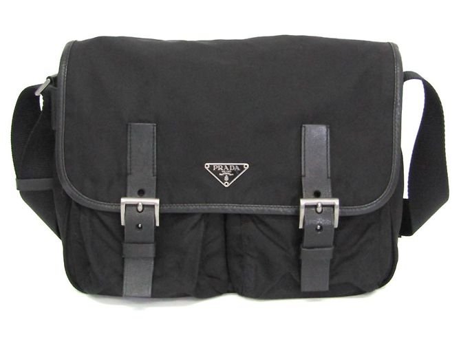 Borsa a tracolla Prada Triangle Logo Nero