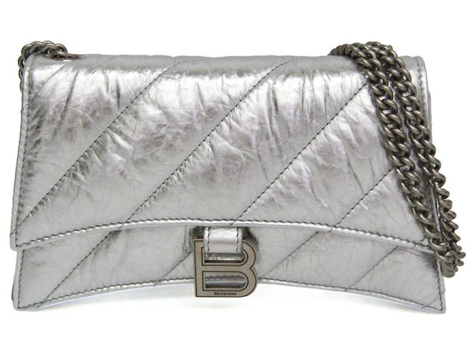 Borsa a tracolla Balenciaga Crush Chain Argento