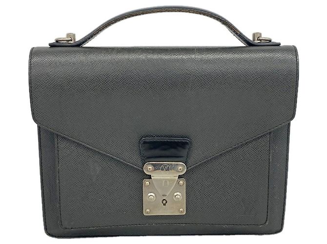 Borsa Louis Vuitton Taiga Monceau 28 Grigio