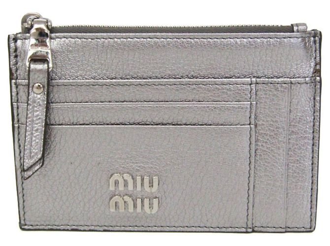 Miu Miu Kartenetui mit Münzfach Silber