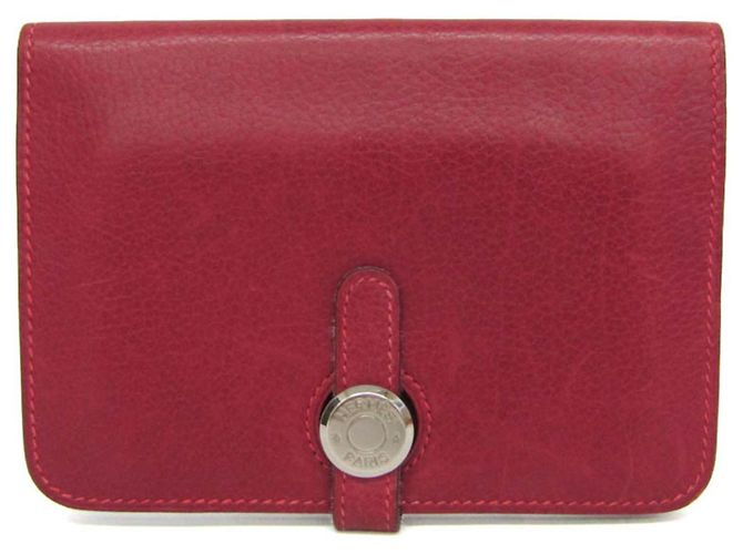 Hermès Monedero Hermes Dogon Compact en piel roja