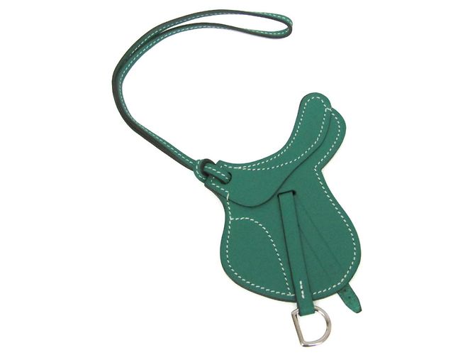 Hermès Hermes Paddock Cell Saddle Bag Charm Keyring in Green