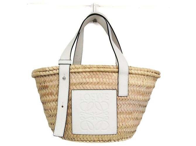 Loewe Basket Bag Small White Beige