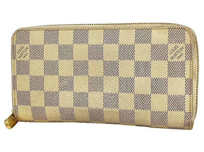 Portefeuille Zippy Louis Vuitton Damier Azur Blanc