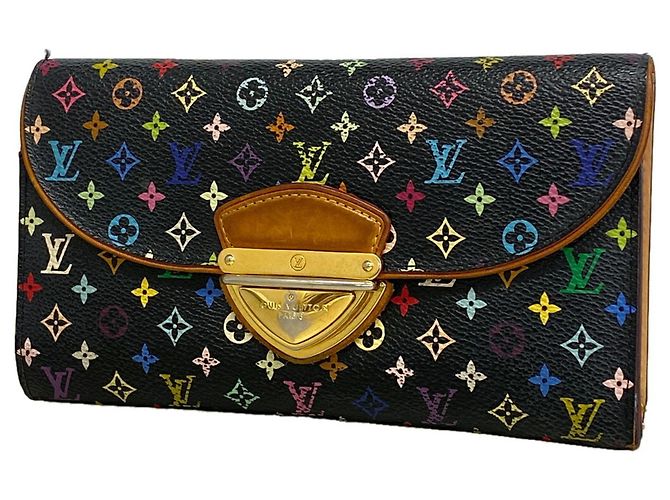 Cartera larga tri-fold Louis Vuitton en Noir Negro