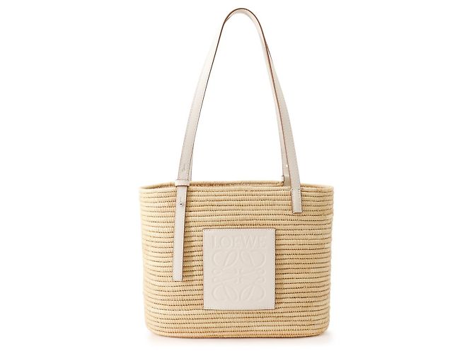 Loewe Anagram Small Square Basket Tote Bag Weiß