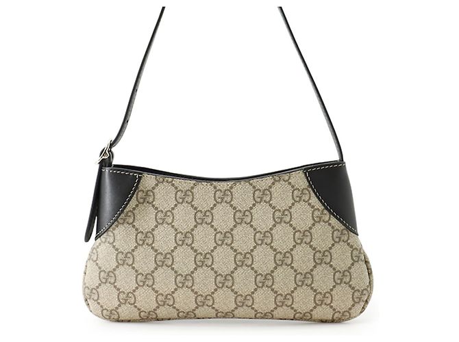 Borsa a tracolla Super Mini in pelle Gucci Nero Beige