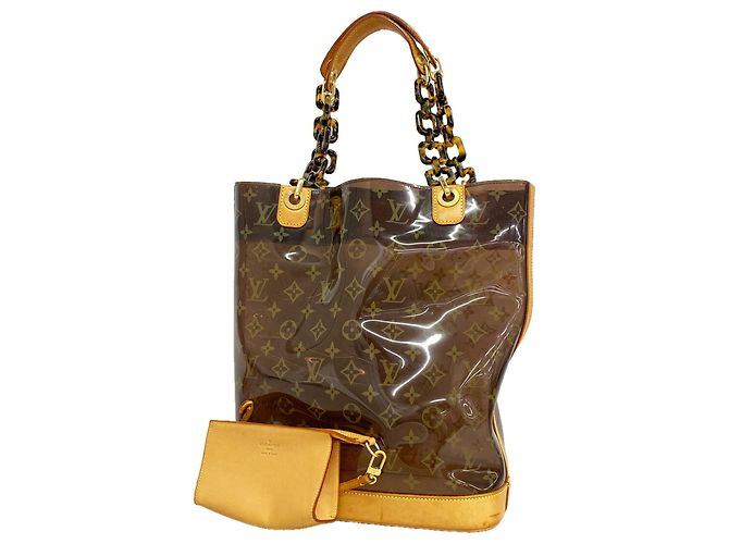 Borsa Louis Vuitton Monogram Vinyl Cabas Ambre MM Marrone