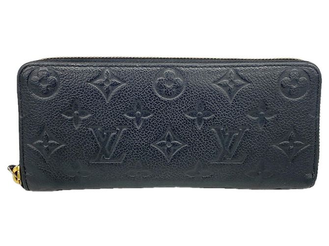 Louis Vuitton Monogram Empreinte Portefeuille Clemence Long Wallet Black