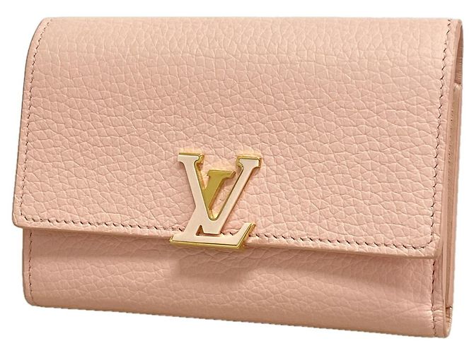 Capucines Portafoglio Louis Vuitton Jasmine Pink Tri-fold Rosa