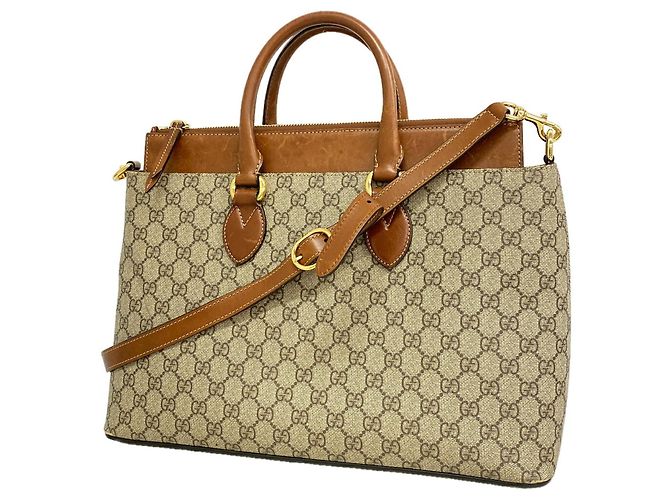 Borsa a mano 2-Way Gucci GG Supreme Brown Marrone