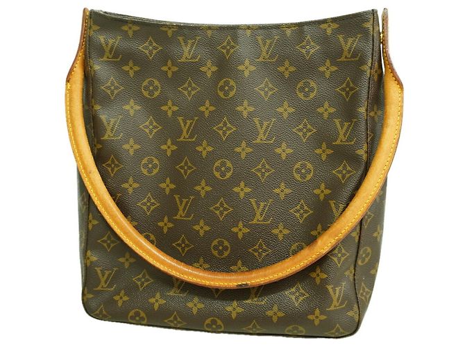 Sac à épaule Louis Vuitton Monogram Looping GM Marron
