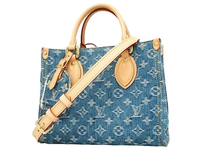 Louis Vuitton Monogram Denim OnTheGo PM Handtasche Blau