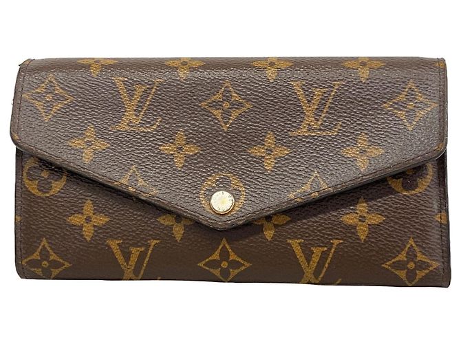 Louis Vuitton Monogram Portefeuille Sarah Long Wallet Brown