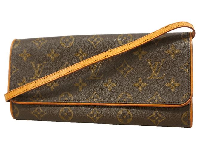 Borsa a tracolla Louis Vuitton Monogram Pochette Twin GM Marrone