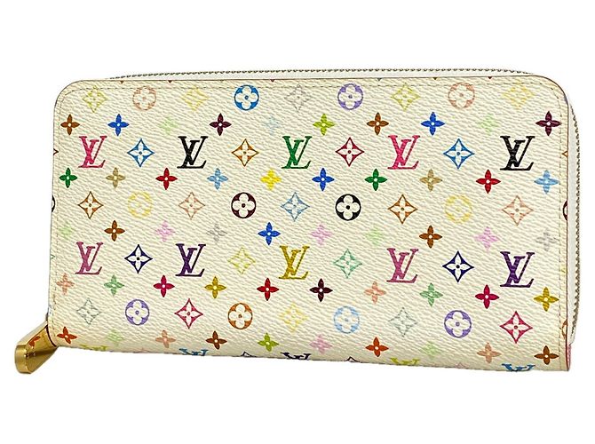 Portafoglio Zippy Louis Vuitton Monogram Multicolor Rosa Bianco