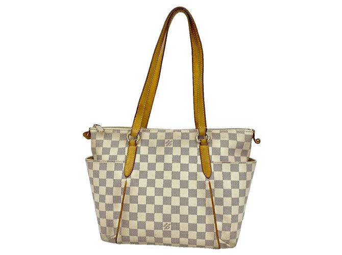 Louis Vuitton Damier Azur Totally PM Tote Bag Weiß