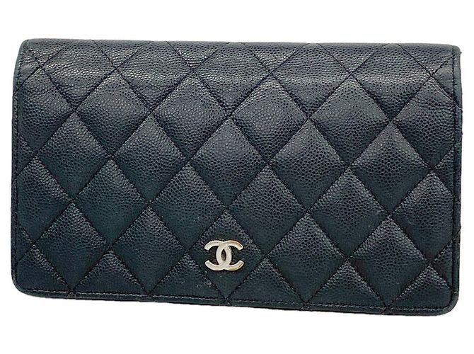 Portafoglio lungo Chanel nero